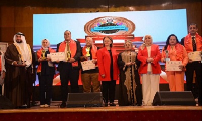 المستشار صالح التميمي يهنئ المهندس ماجد يادين لفوزه بالمركز الثاني عربيًا في جائزة الشباب العربي المتميز بالقاهرة