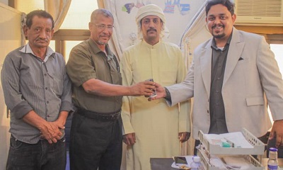 إجراء دور التسليم والإستلام بين مديري مكتب الصحة بشبام السلف د.مرعي بن طالب والخلف د.صالح فطحان