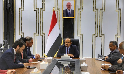 محافظ حضرموت يبحث مع وفد الاتحاد الأوروبي تعزيز التعاون والاستقرار ودعم جهود السلام والاقتصاد المحلي