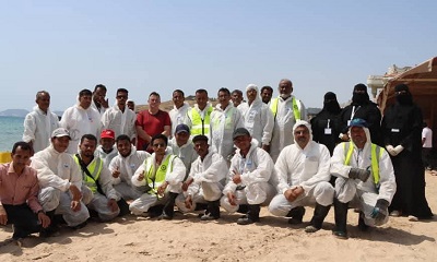 الهيئة العامة للشؤون البحرية تنفذ تدريبًا عمليًا في البحر على معدات مكافحة التلوث البحري