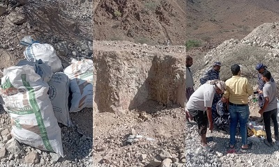 حضرموت هيئة المساحة الجيولوجية تضبط شخصين أثناء التنقيب غير القانوني عن الذهب في ضلومة ببروم ميفع