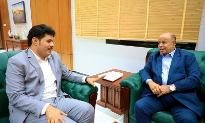 محافظ حضرموت يلتقي مدير عام شركة النفط بالوادي ويطّلع على جهود إعادة تجهيز وحدة وقود الطيران بمطار سيئون