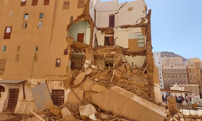 الهيئة العامة للمحافظة على المدن التاريخية – فرع شبام توضح بشأن انهيار أحد البيوت بمدينة شبام