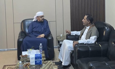 المنصب محمد سعيد القاضي باوزير يزور مدير مكتب مصلحة مصلحة شؤون القبائل بوادي حضرموت