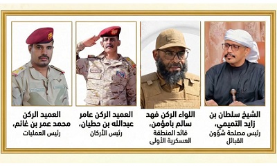 مدير عام مصلحة شؤون القبائل الشيخ سلطان التميمي يهنئ الأستاذ جمعان بارباع بتعيينه وكيلاً لمحافظة حضرموت لشؤون الوادي والصحراء