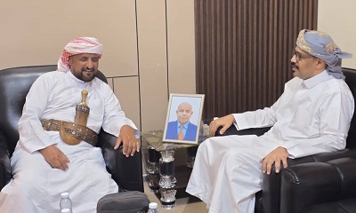 التميمي مدير عام مصلحة شؤون القبائل يستقبل رئيس كتلة حضرموت النيابية الشيخ صالح العامري