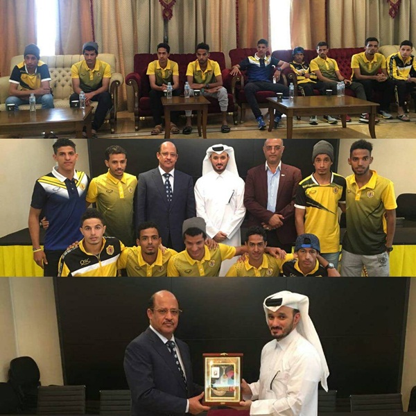 رئيس اتحاد العاب القوى في زيارة تفقديه لنادي قطر و للاعبين اليمنيين