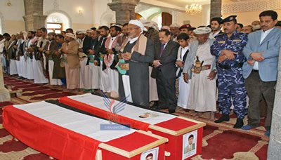 تشييع جثمان مدير جهاز الامن القومي بحضرموت إلى مقبرة الشهداء بصنعاء