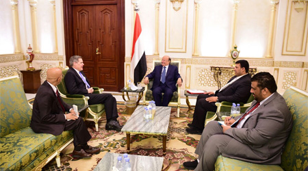 President, US ambassador discuss peaceful solutions to Yemen's crisis