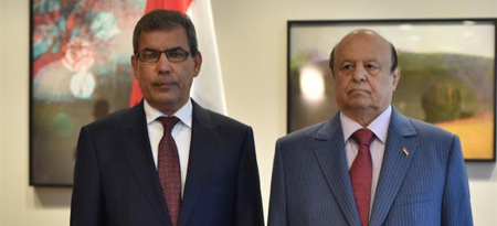 Al-Sa'adi sworn in before President Hadi as representative for Yemen in UN