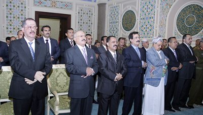 President Saleh performs Eid prayer  in Masjid Al-saaleh
