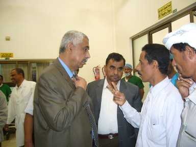 Omaier visits the Digestive  Endoscopy camp  being held in Seiyoun Hospital.