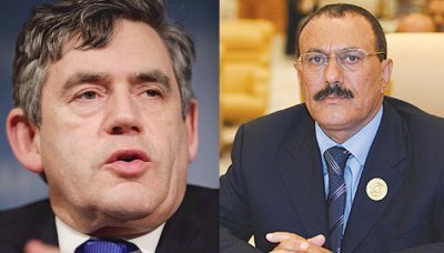 Saleh, Brown discuss coordination for holding London conference for supporting Yemen