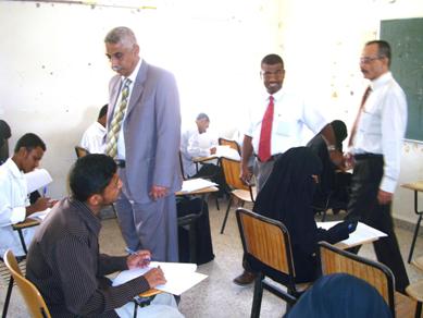 Omaier inspects the on going first term examination