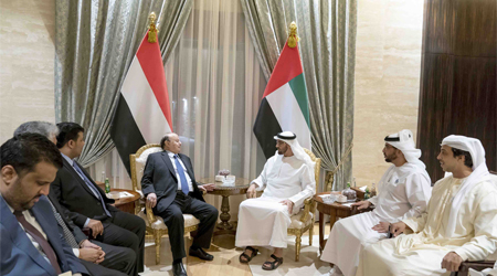 President Hadi, Crown Prince of Abu Dhabi discuss brotherly relations