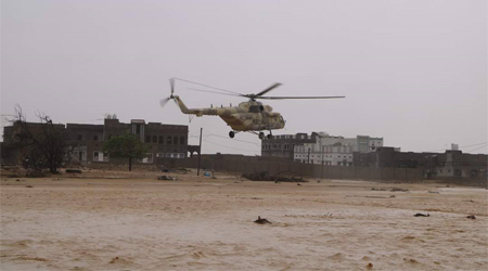 Military's helicopters continue to evacuate trapped people in Al-Maharah