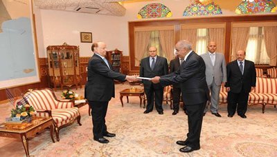 President Hadi receives new ambassadors' credentials