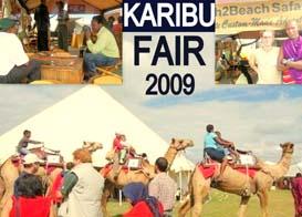 Pavillion tents with some participants and camel rides from  previous Karibu events