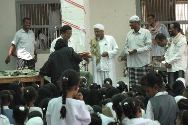 Al-taawon girls school of   Seiyoun hlods a gala honoring   "Lady  Abdounah" 