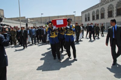 President Saleh leads top military officer mourners
