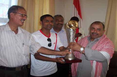 Leadres of Hadhramaut wellcomes the Unity cup Champion