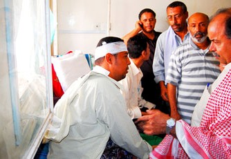 Al-kanbashi visits the injured in the criminal incident of Al-shar