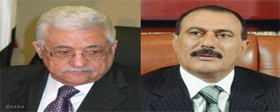 Saleh holds talks with Abbas