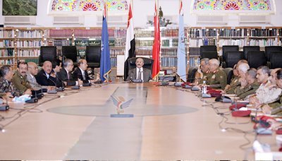Saleh presides over security and military meeting