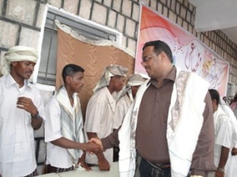 Al-reidah and Gusair celebrates the wedding of 70  bride and groom 