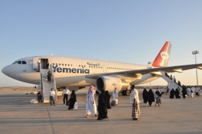 Yemenia  completes its flights from Mukalla  to the Holy Land